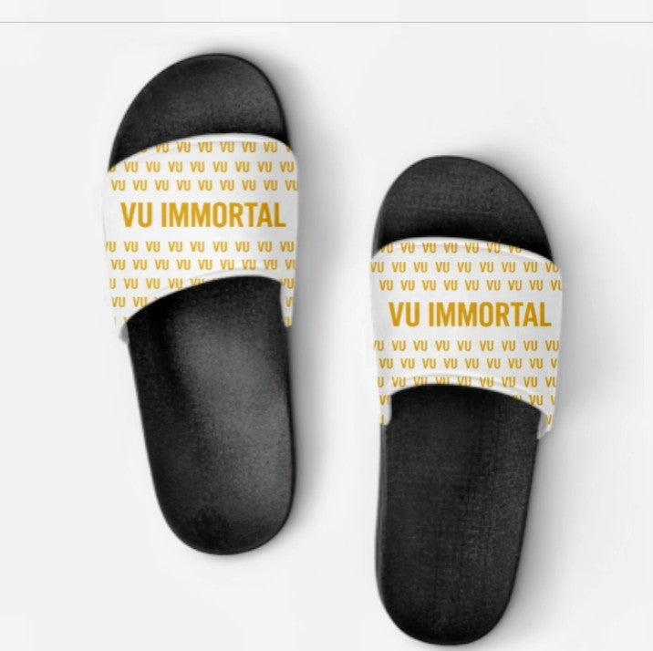 New Edition Gold & White Slides