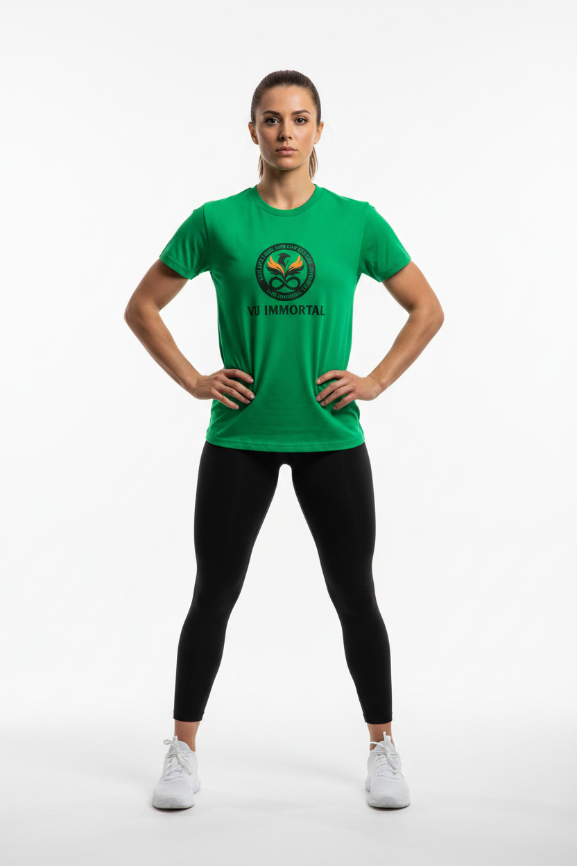 VU Immortal Green Tee - Female Model
