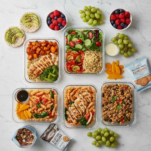 Gluten Free Lifestyle Change Plan - Food Flat-lay