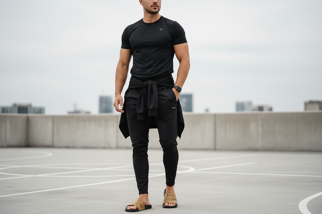 Male model wearing VU Immortal Slides