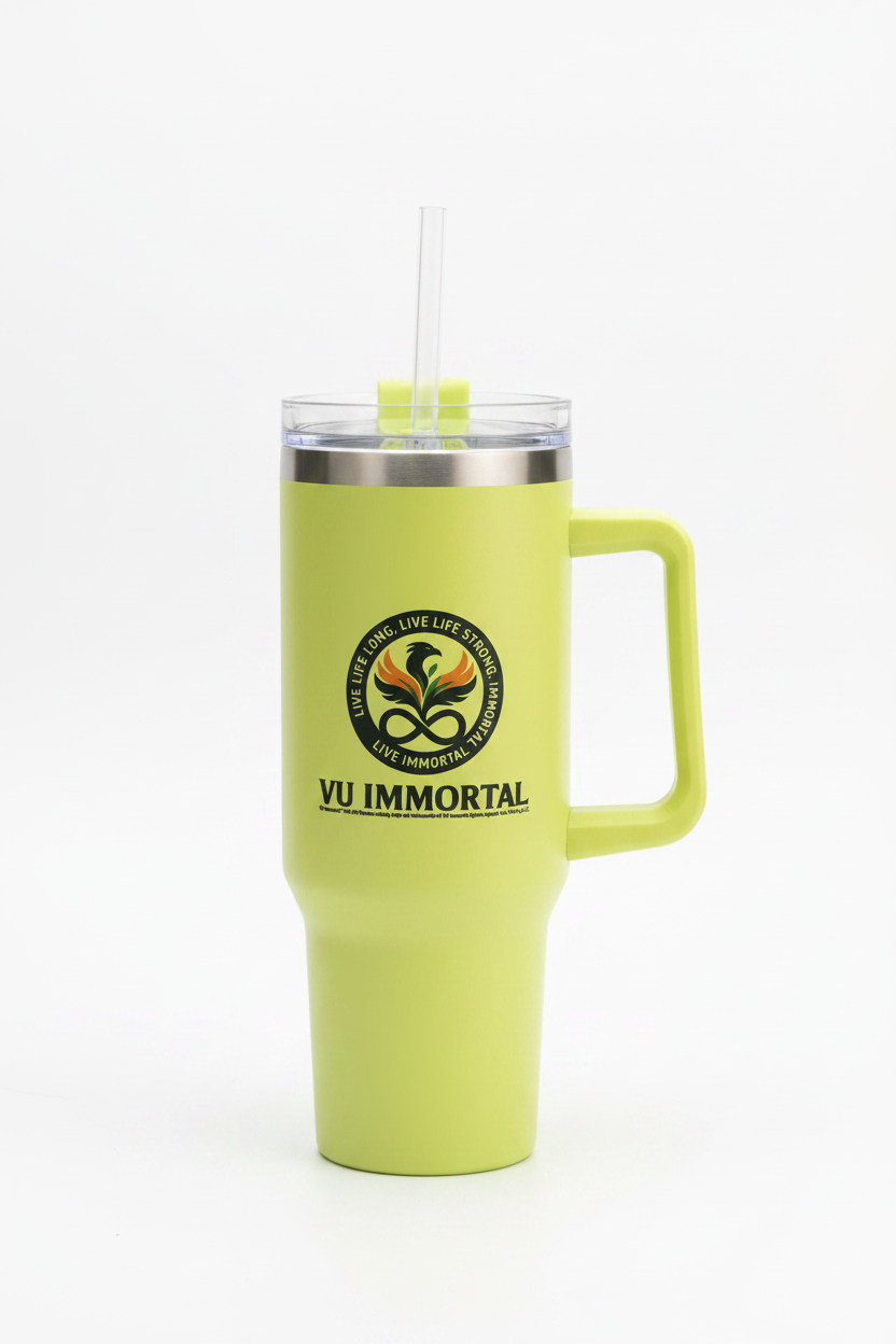 VU Immortal 40oz Tumbler in Lime Green - Clean Product Shot