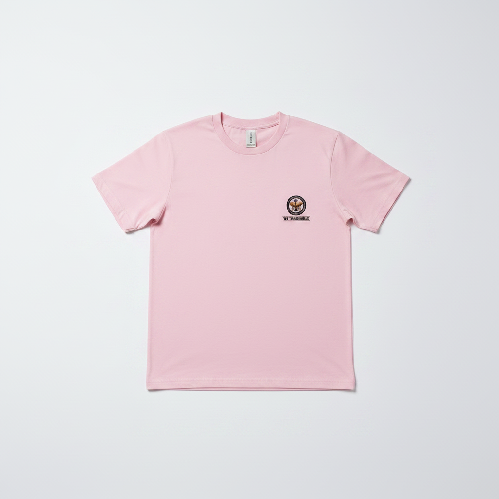 Pink T-Shirt Unfolded Flat Lay