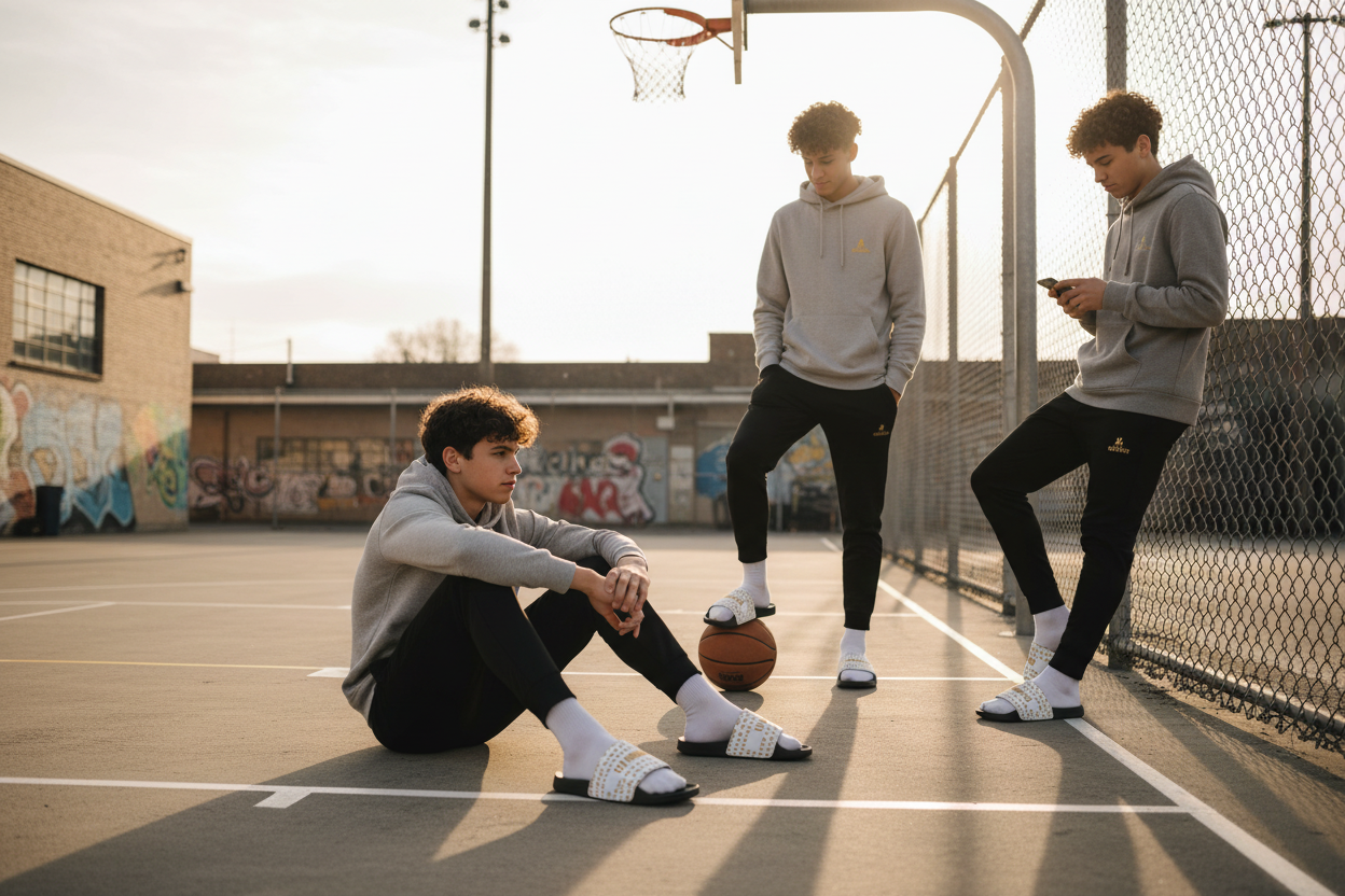 Teen Boys at Basketball Court in VU Immortal Slides