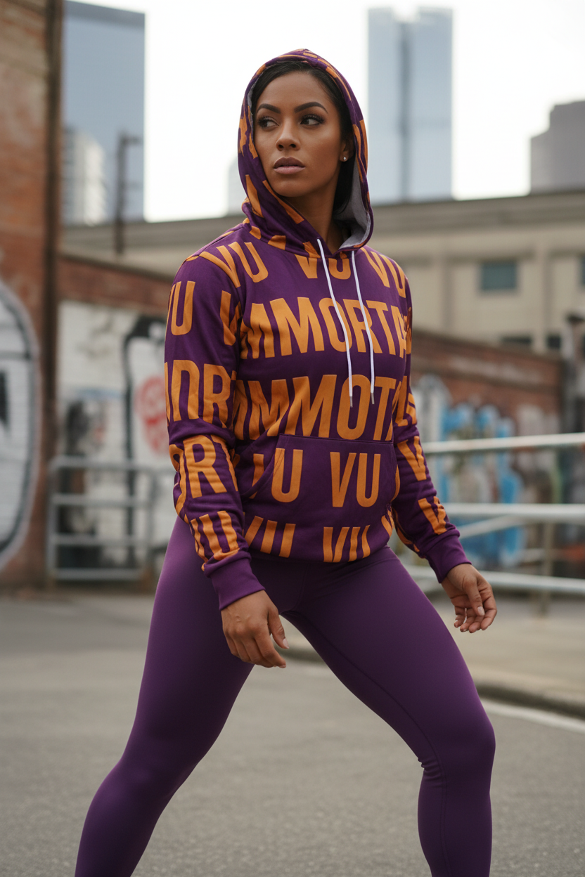 VU Immortal All-Over Print Hoodie – Female Model