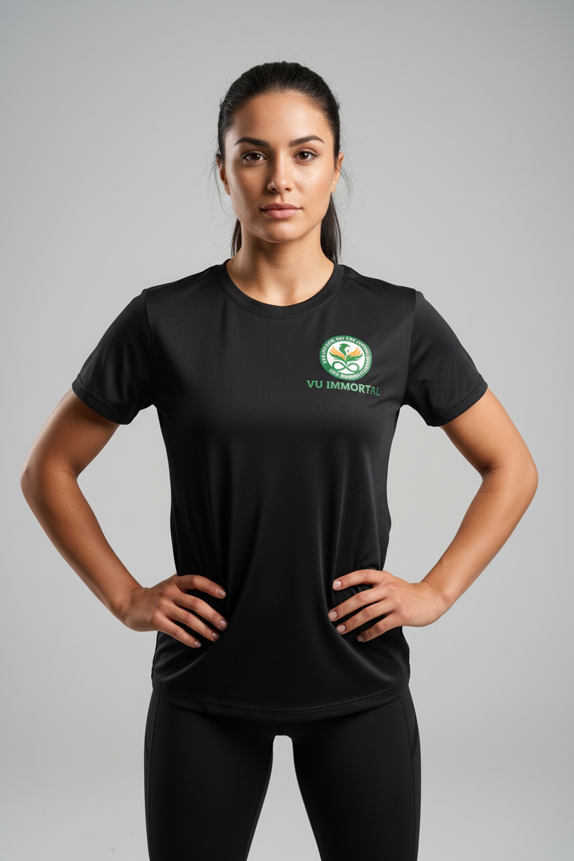 VU Immortal Black Tee - Female Model