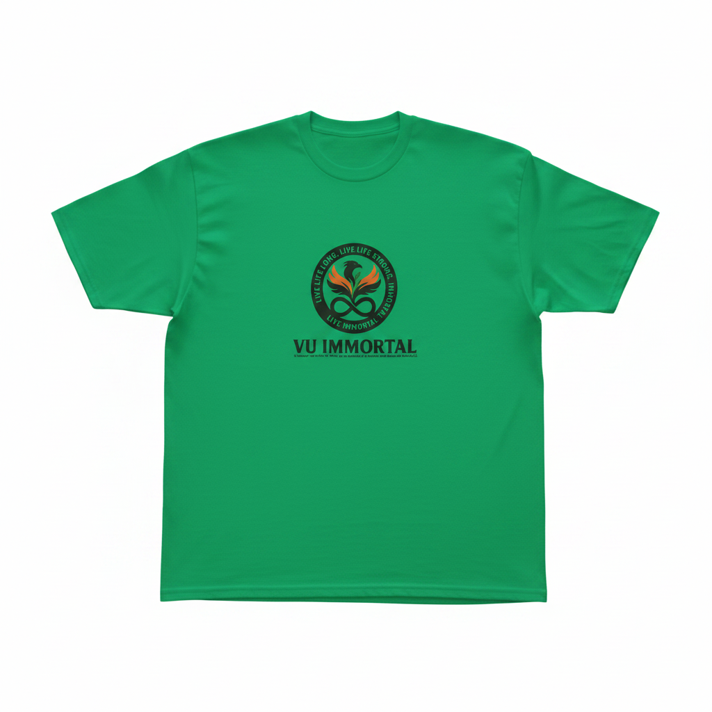 VU Immortal Green Tee - Flat Lay