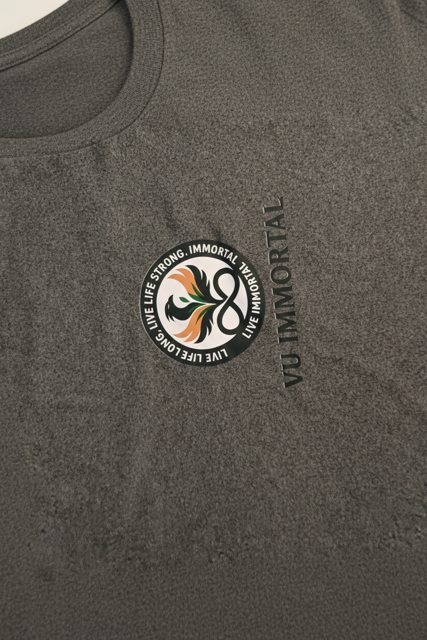 VU Immortal Grey Tee - Logo Detail